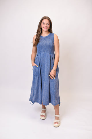 Morning Light Midi Dress in Blue