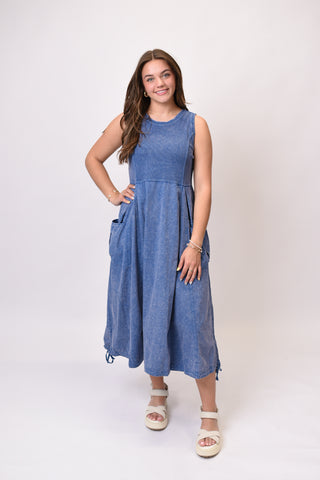 Morning Light Midi Dress in Blue
