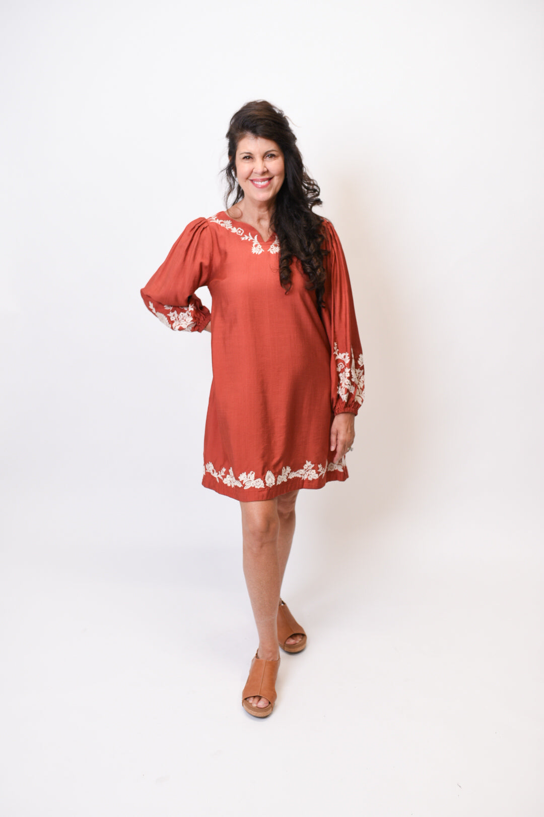 How Charming Mini Dress in Red Brick