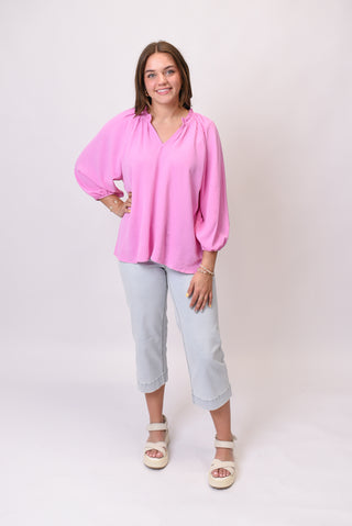Shoreline Breeze Blouse in Pink