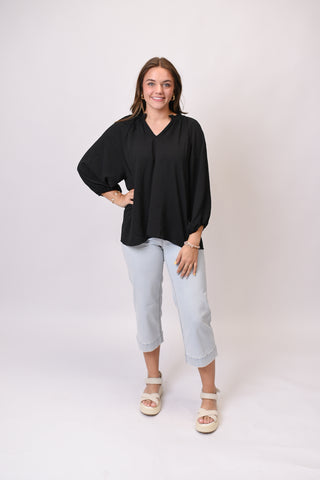 Shoreline Breeze Blouse in Black