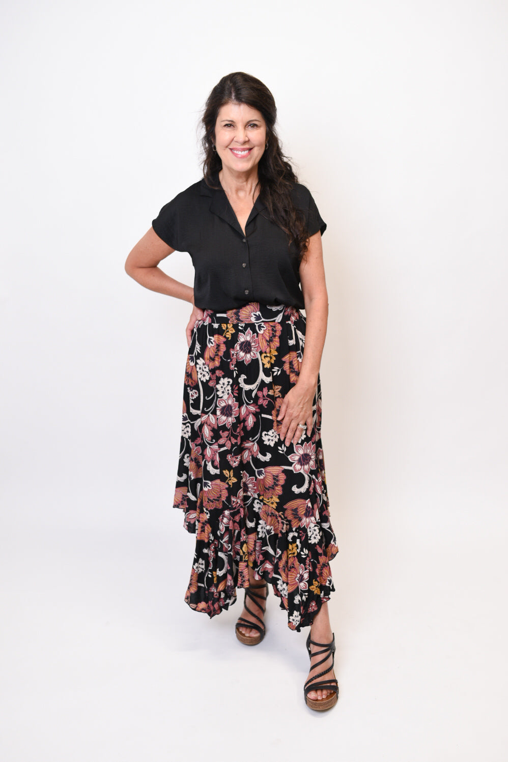 Enchanted Garden Floral Midi Skirt