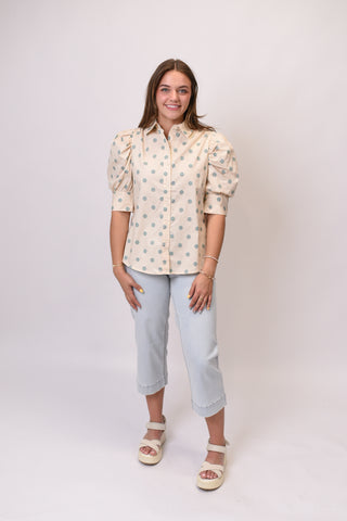 Spot On Puff Sleeve Blouse