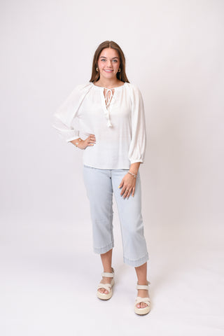 Cabana Chic Blouse in Off White
