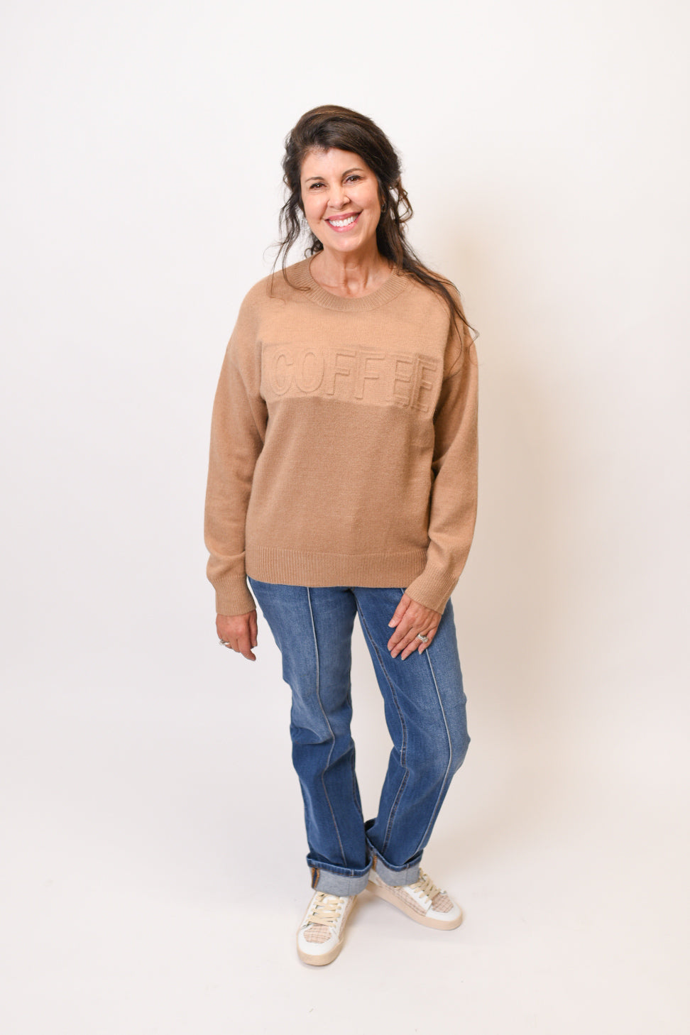 Coffee Embossed Sweater