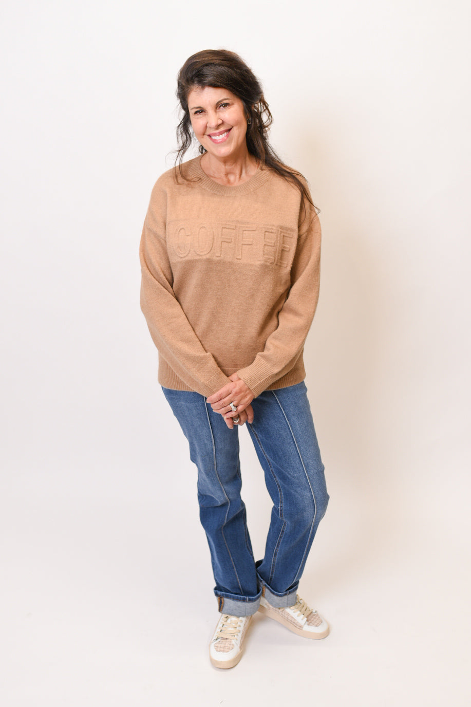 Coffee Embossed Sweater