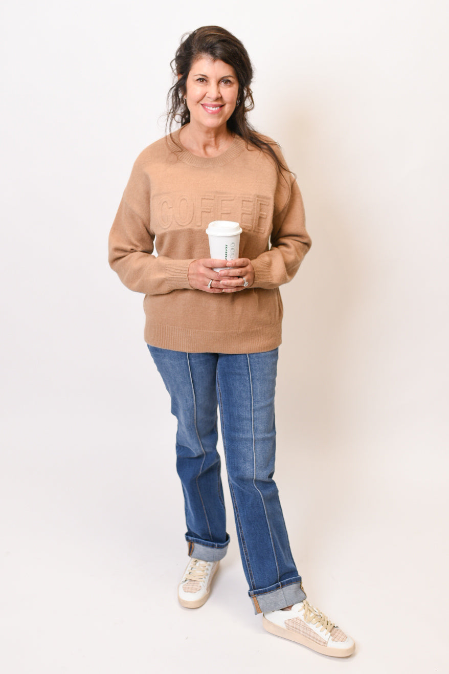 Coffee Embossed Sweater