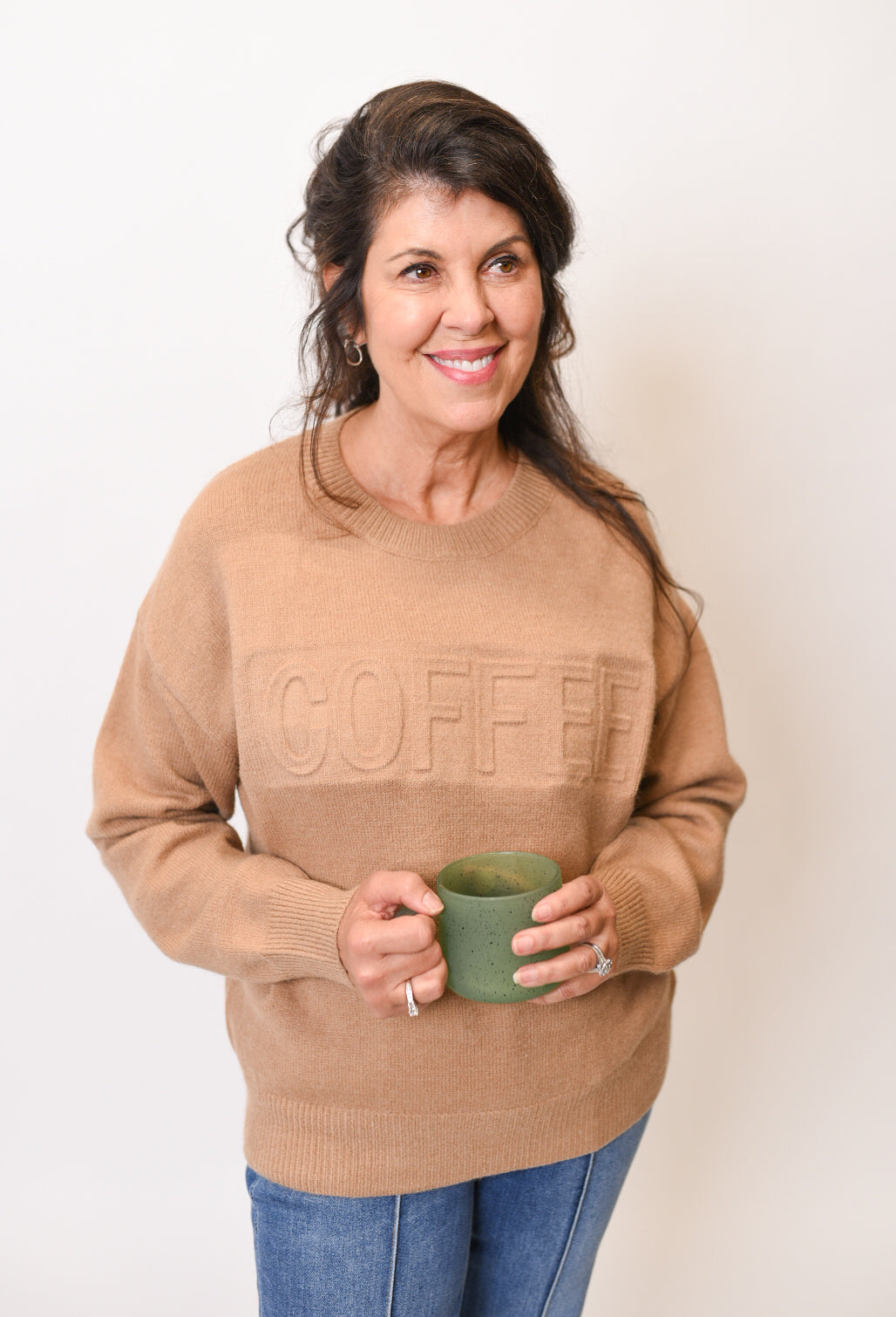 Coffee Embossed Sweater