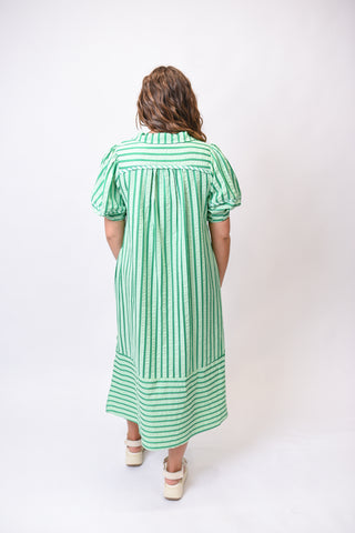Dinner Plans Striped Midi