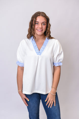 Marina Stripe Trim Blouse