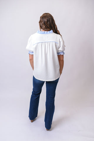 Marina Stripe Trim Blouse
