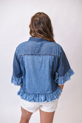 Gentle Moments Cropped Denim Jacket