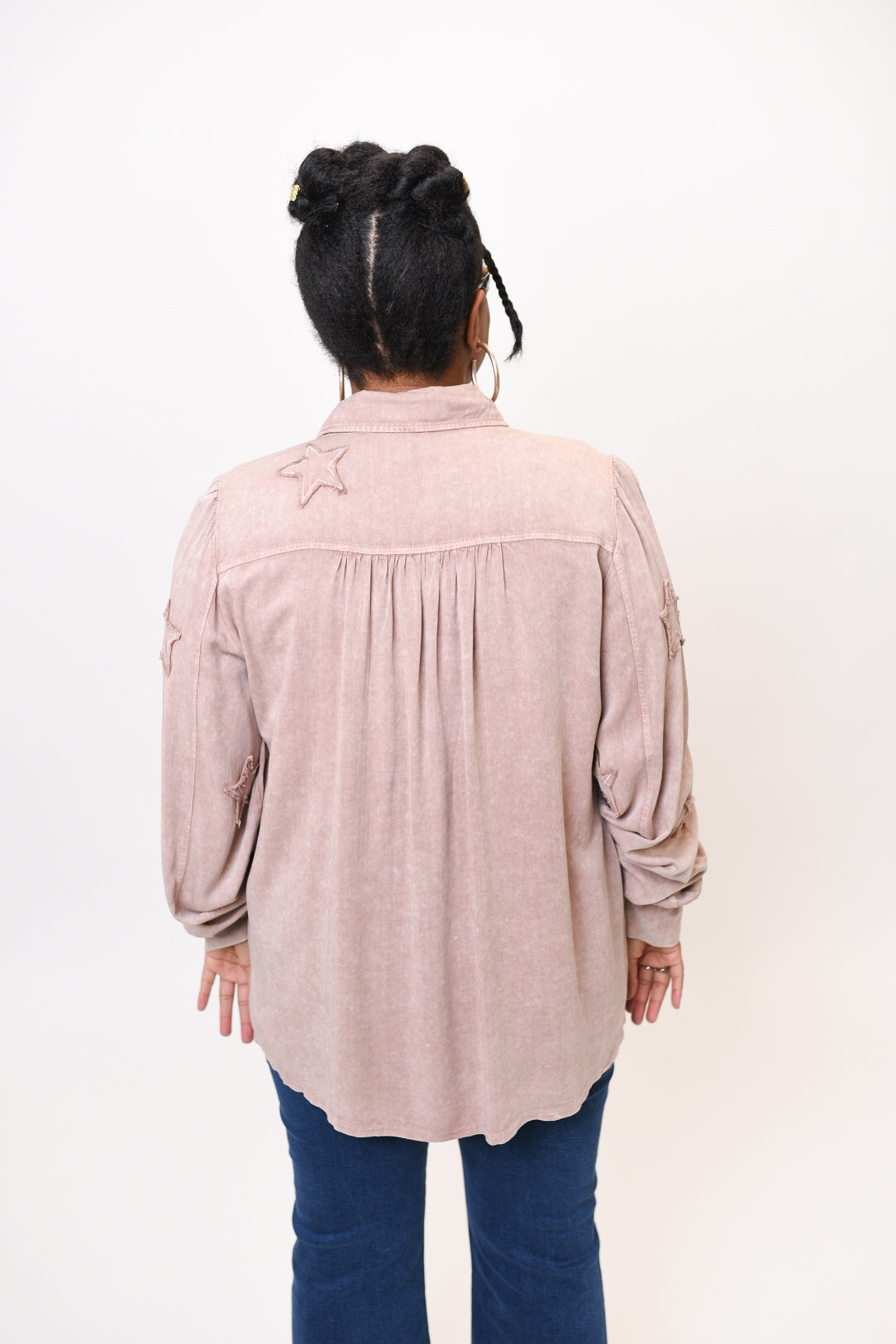 Pretty Stars Patchwork Shirt in Mauve