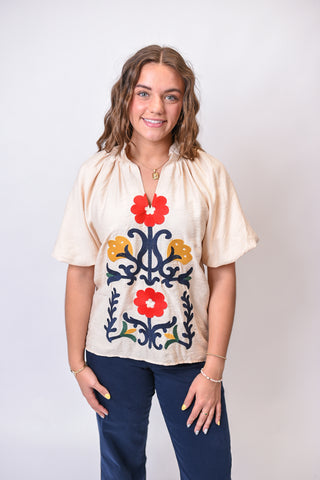 Market Day Embroidered Blouse