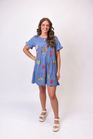 Wildflower Embroidered Mini Dress