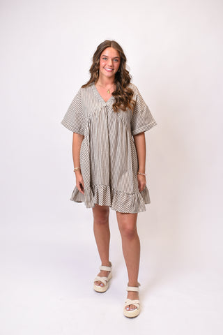 Getaway Striped Mini in Taupe
