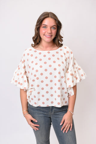 Midday Stroll Polka Dot Blouse