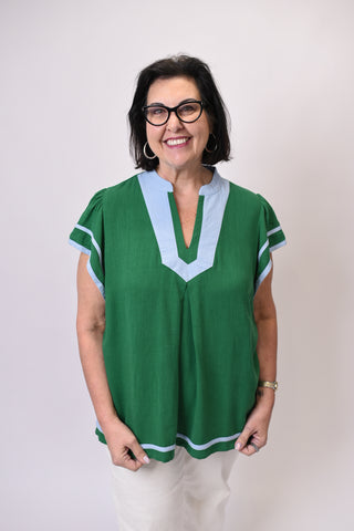 Coastal Club Blouse in Curvy