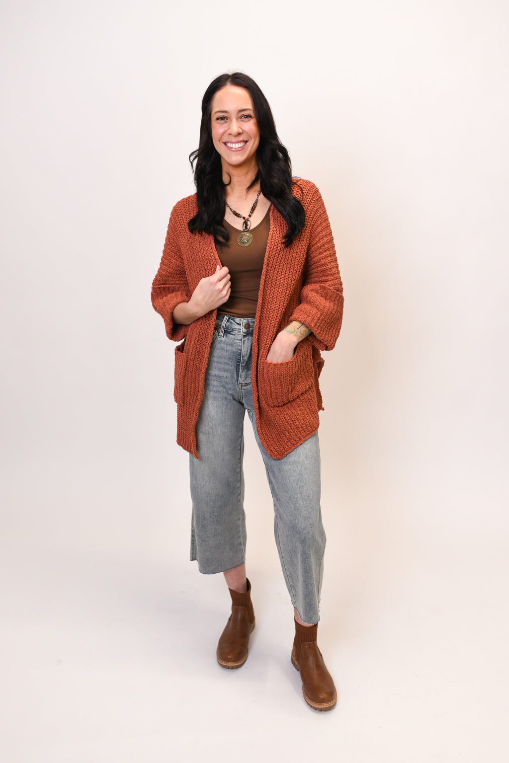 Let&#39;s Snuggle Cardigan in Brick