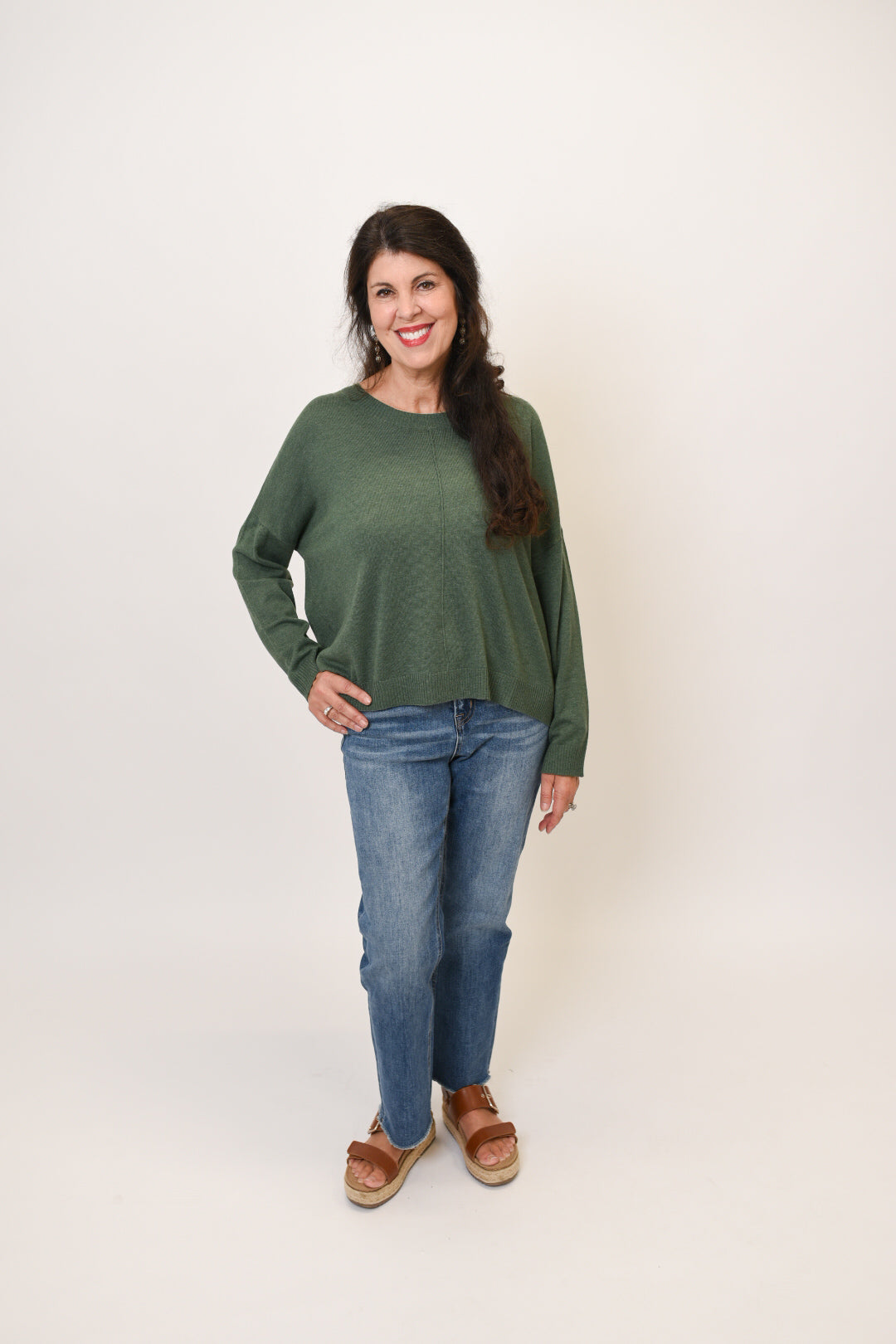 The Essential Layer Sweater in Dark Green