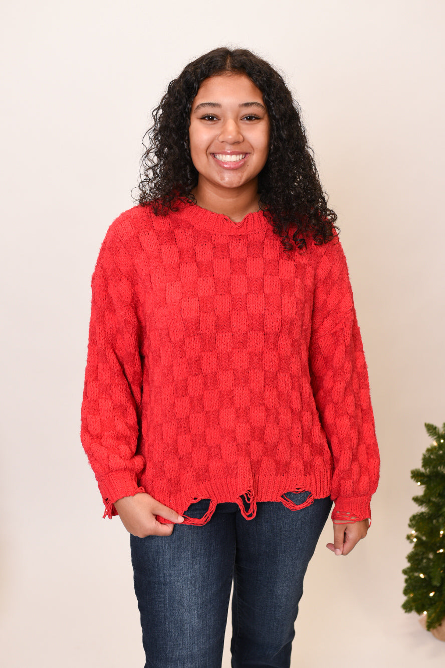 Everything Nice Knit Sweater in Red