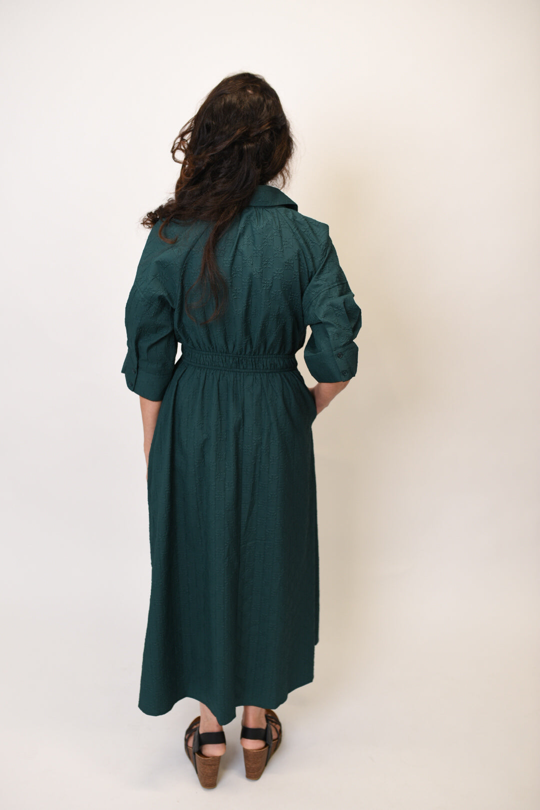 Romantic Whisper Midi Dress in Green