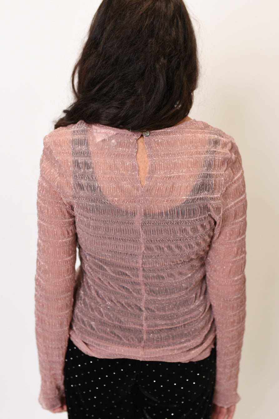 Radiant Glow Mesh Top in Pink