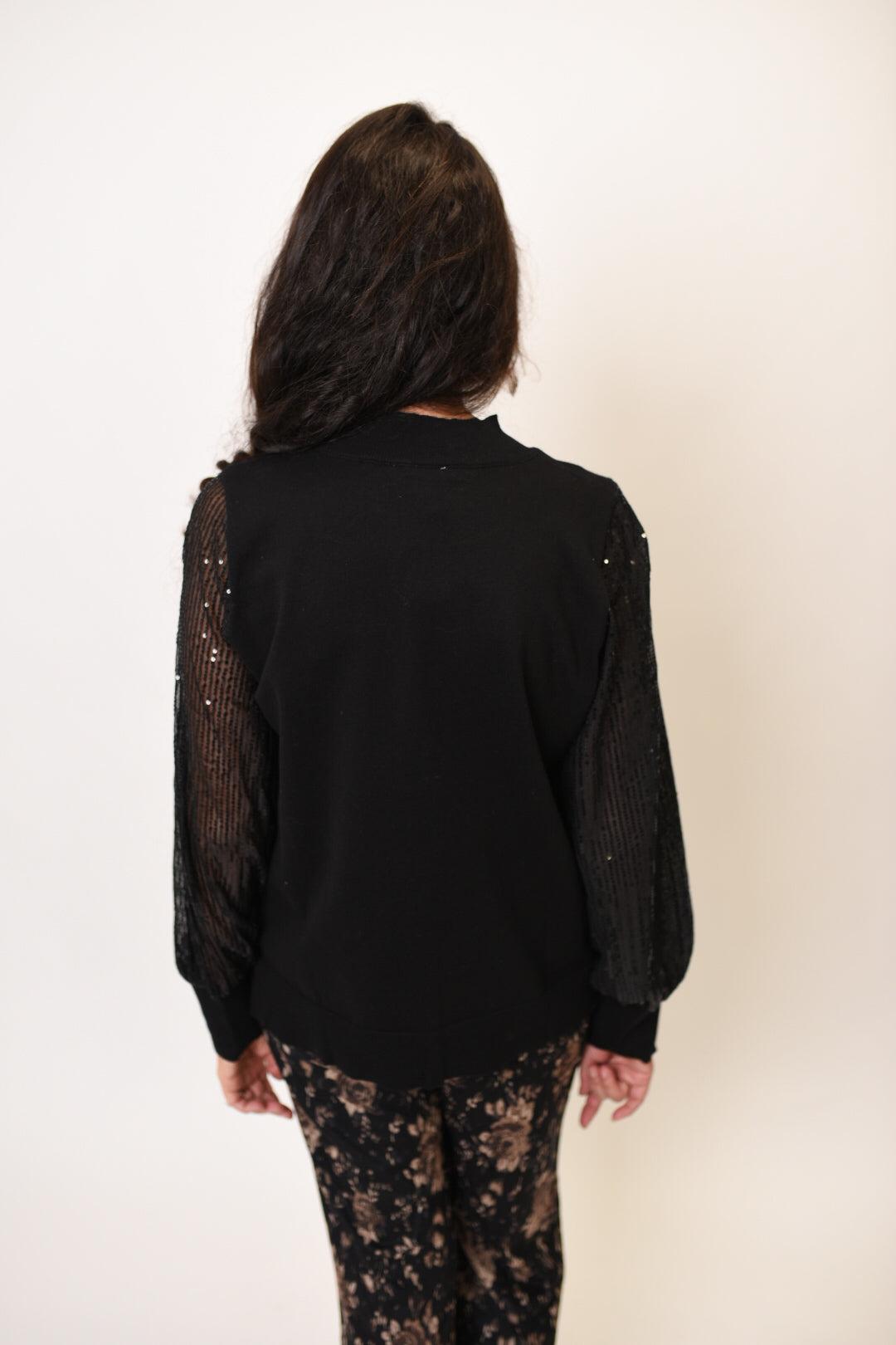 Festive Sparkle Mock Neck Top