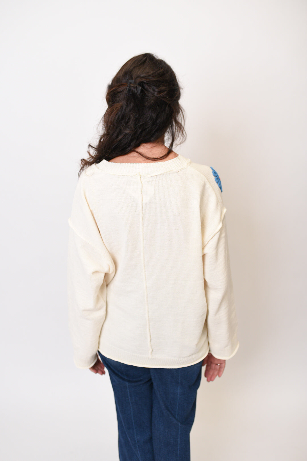 Daisy Dance Sweater in Cream