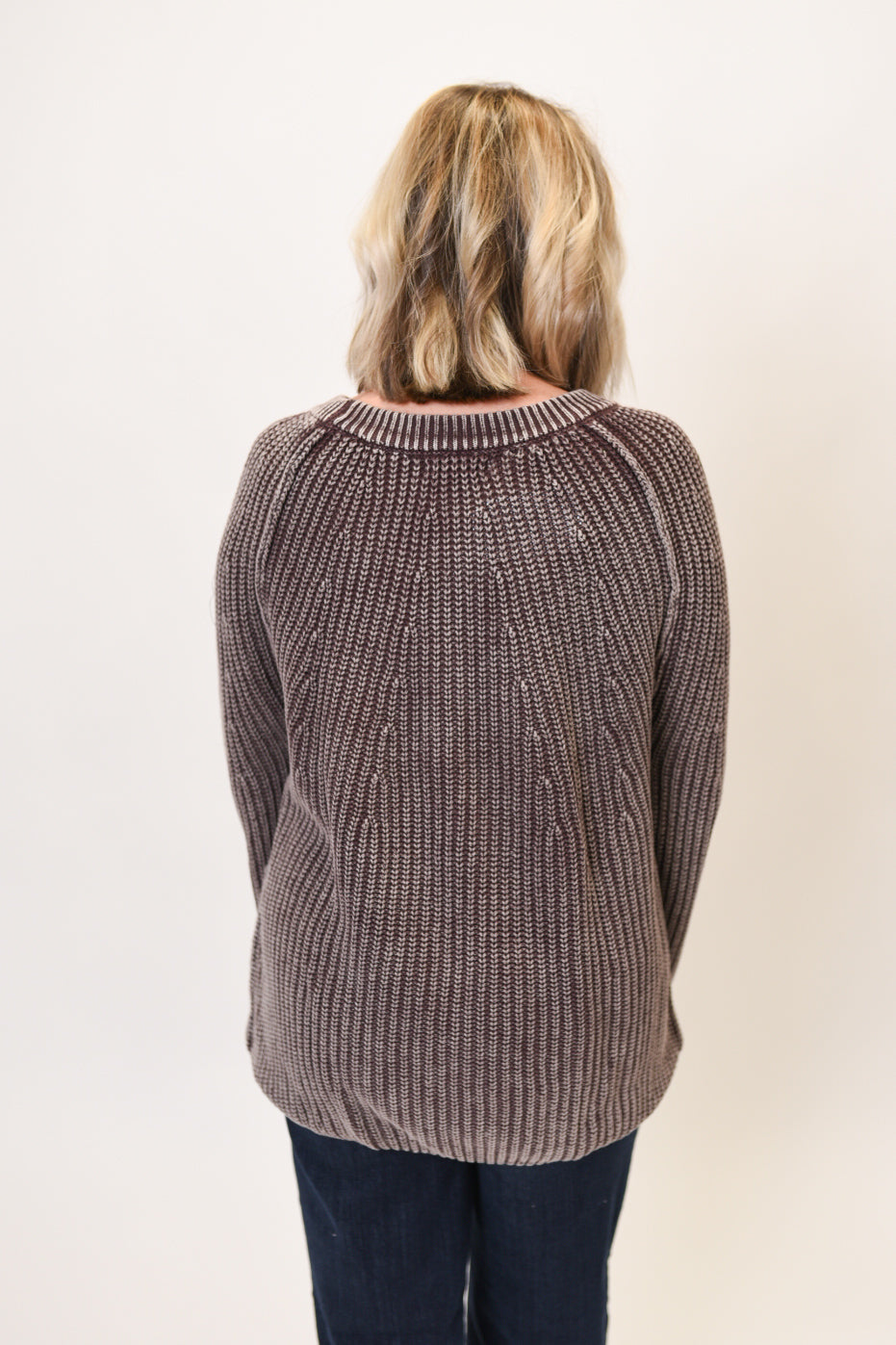 For Sure Crewneck Sweater in Plum