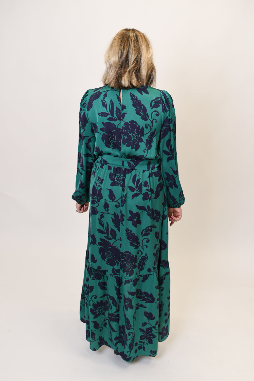 Emerald Vines Maxi Wrap Dress in Green