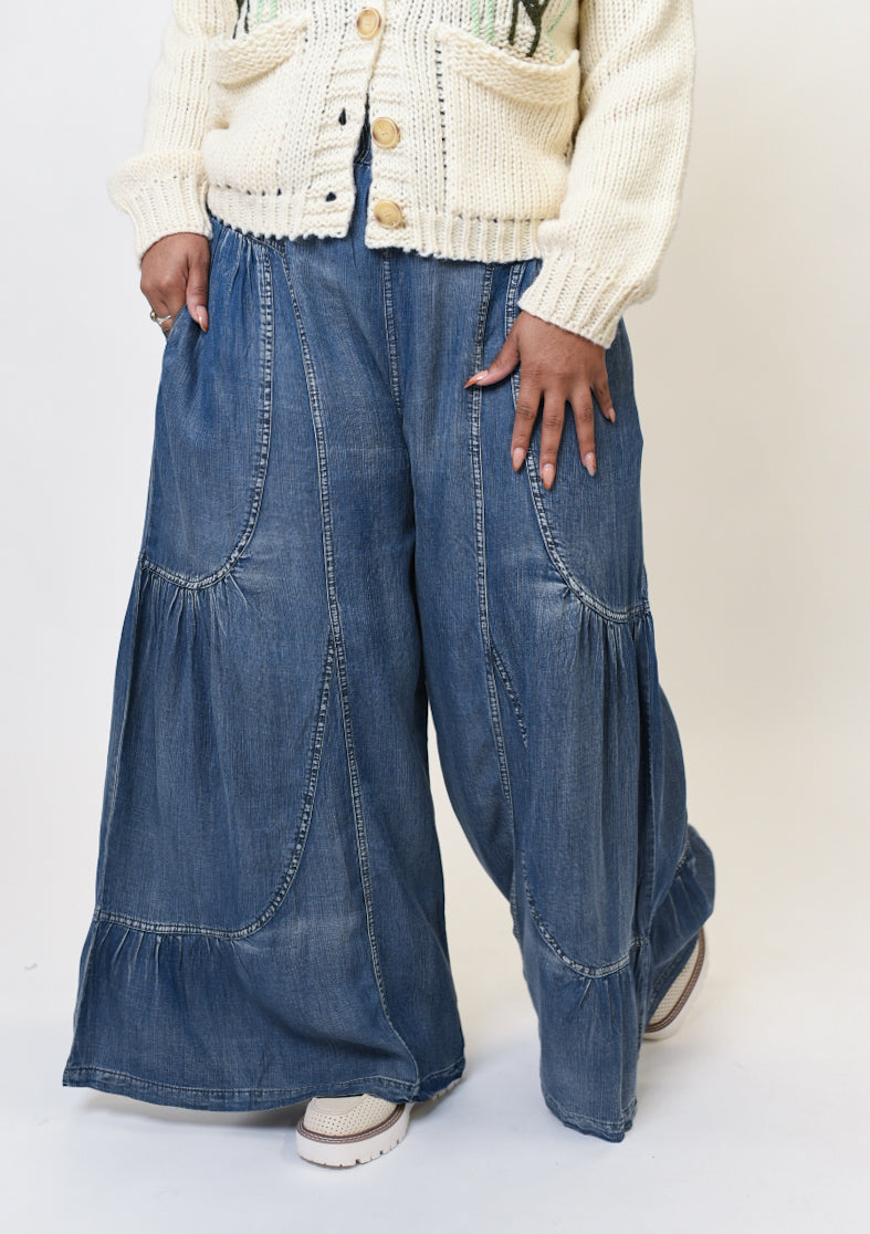 So True Wide Leg Chambray Pants