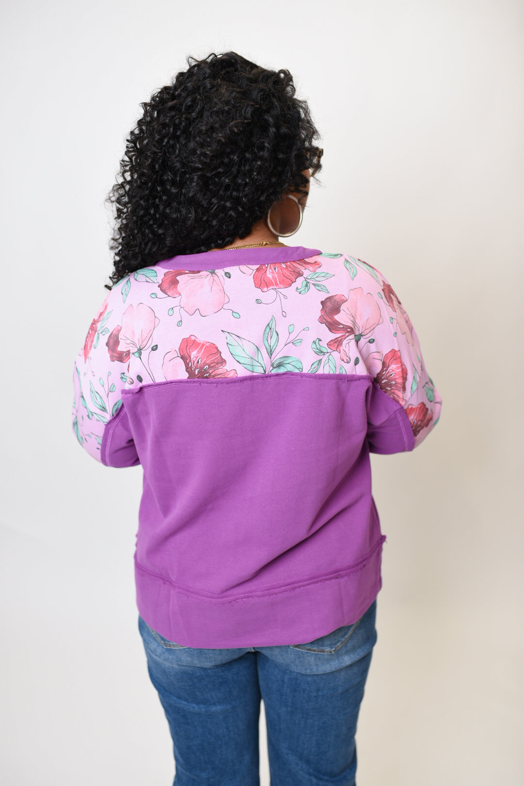 Floral Fusion Pullover in Purple