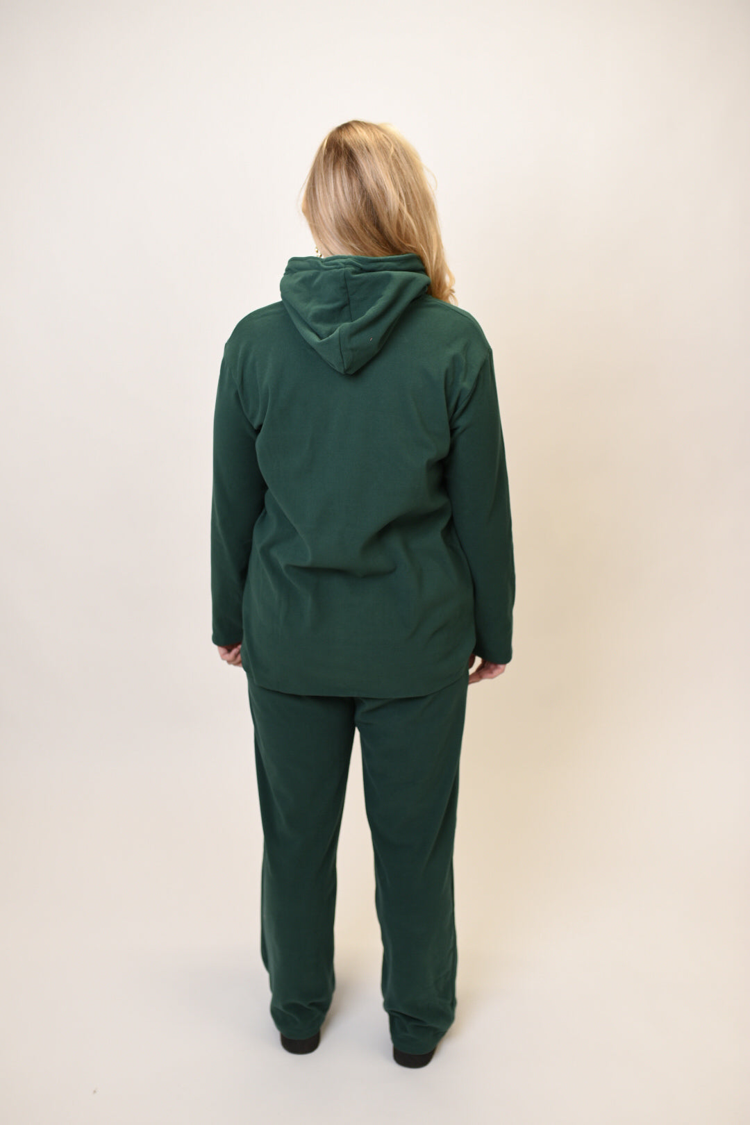 Cozy Braid Tie Hoodie Set in Evergreen