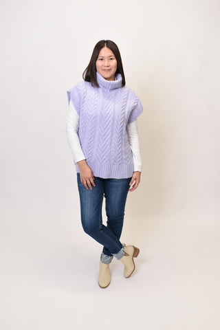 Ice Queen Turtleneck Vest in Lavender
