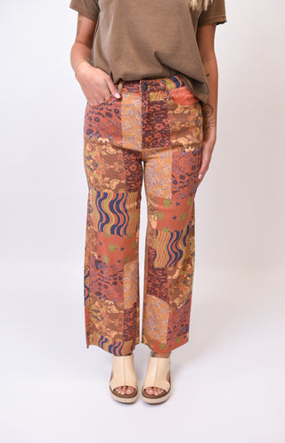 Pieced Together Wide Leg Pants