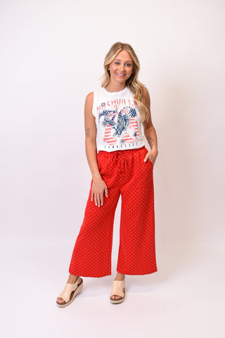 Easy Dot Wide Leg Pants