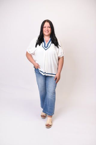 Clean Lines Linen V-Neck Top