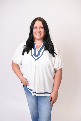 Clean Lines Linen V-Neck Top