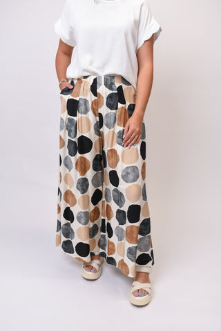 Dot The Night Wide Leg Pants in Black