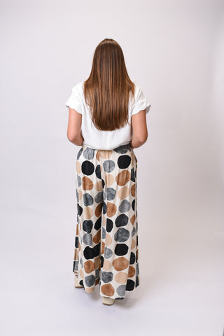 Dot The Night Wide Leg Pants in Black