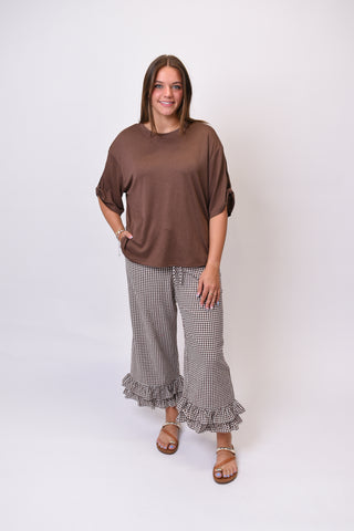 Urban Edge Tied 3/4 Sleeve Top