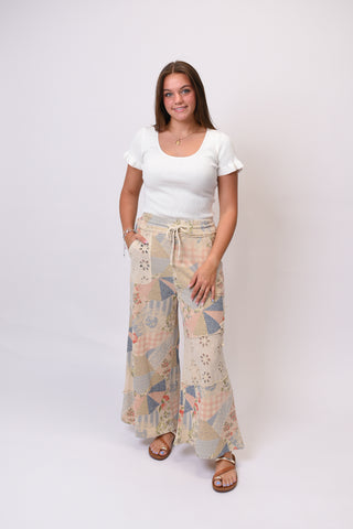 Farmhouse Floral Patchwork Pants