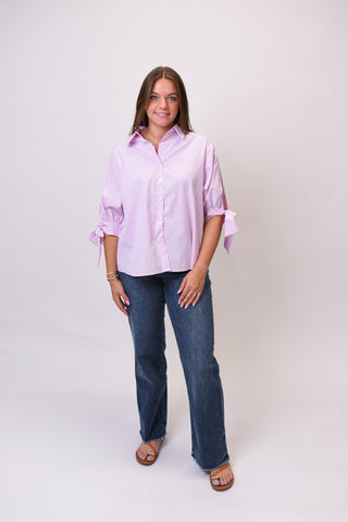 Shoreline Stripe Blouse in Pink