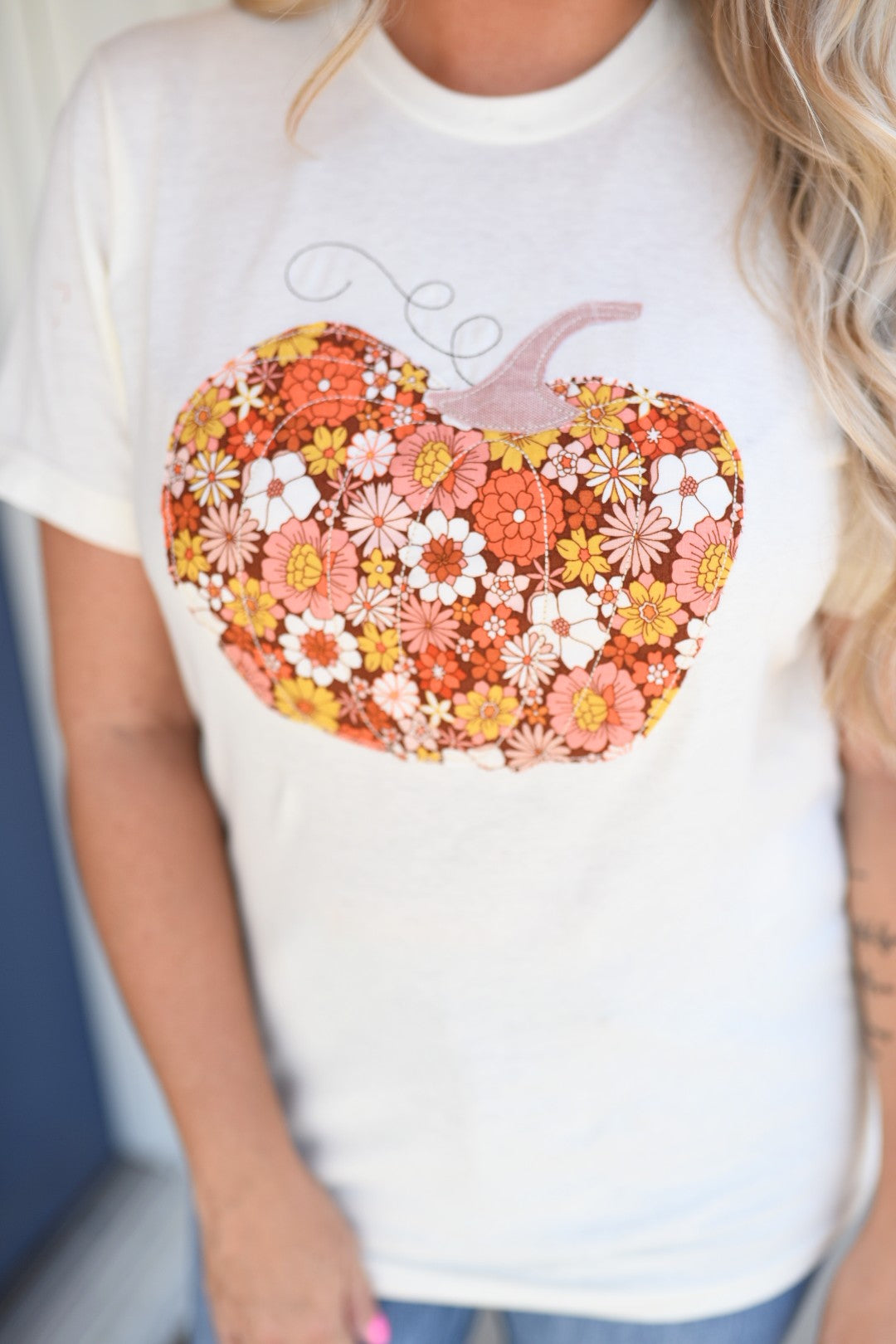 Floral Retro Pumpkin Graphic Tee