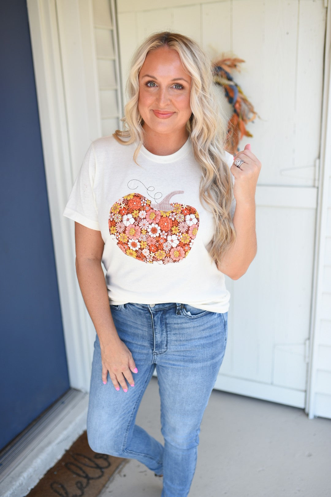 Floral Retro Pumpkin Graphic Tee