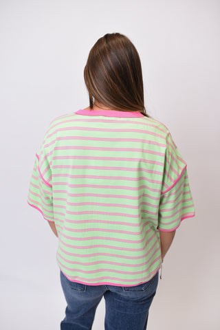 Laid Back Stripe Top in Mint