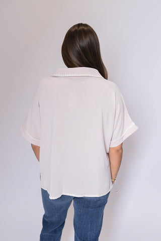 Poolside Stitch Blouse in Oatmeal