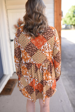 Here's To Autumn Patchwork Knit Dress