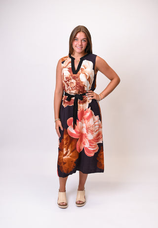 Painted Peony Midi Dress